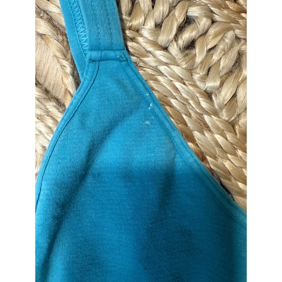 Free People Movement Good Karma Set Turquoise Blue Ribbed Leggings Crop Top XS/S - Picture 3 of 5